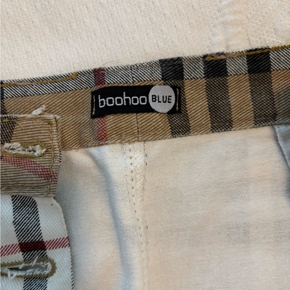 Boohoo Blue Tan Plaid Skirt - Picture 3 of 4